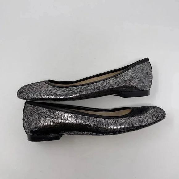M. Gemi Black Metallic Silver Ballet Flat Shoes - Picture 5 of 5